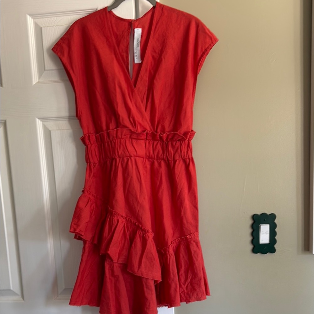 Iro Paris Red Ruffle Dress size 36 6